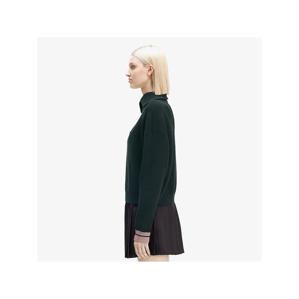 Fred Perry [womens] Half Zip Knit   Night Green Afpf2438134 Q20 qzgAfpf2438134 Q20