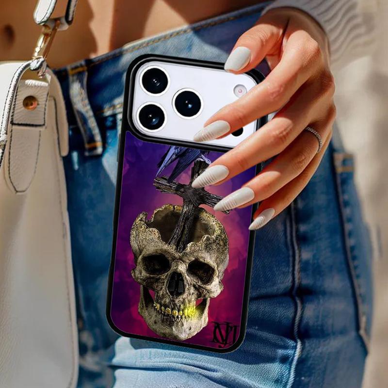 Raven Crow Skull pattern Phone Case For iPhone 17 Air 14 15 13 12 Max Cover For Apple 16e 11 Pro Max Plus Coque