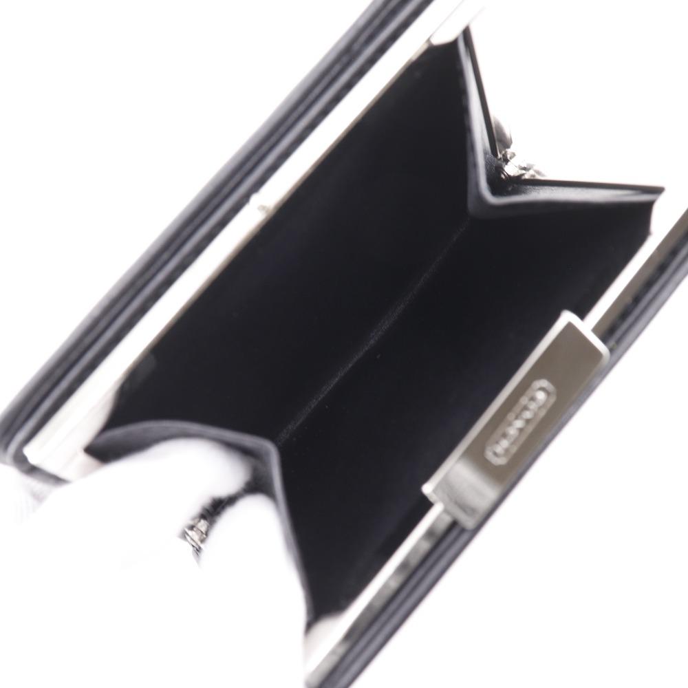 COACH logo Bi-Fold Wallet Gamaguchi black Calfskin Women Used