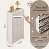 Ultra-Thin Flip-Top Shoe Cabinet & Coat Rack for Entryway Hallway Storage