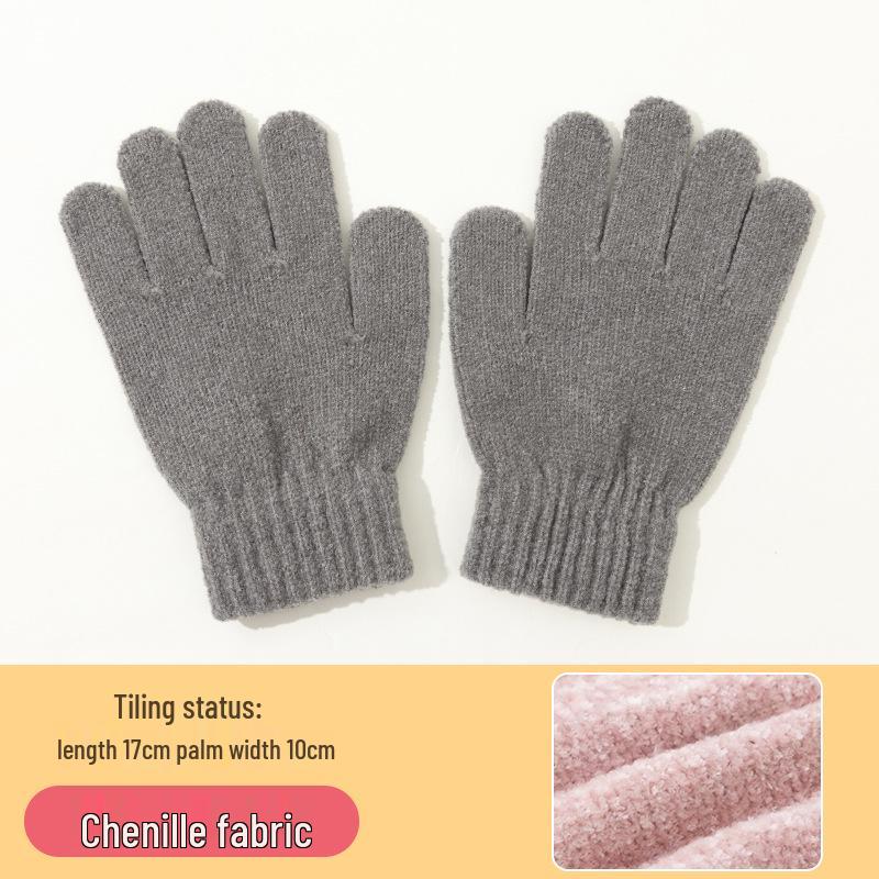 

Детские вязаные зимние перчатки конфетных цветов - Теплые, тонкие, пятипалые, для мальчиков и девочек One Size