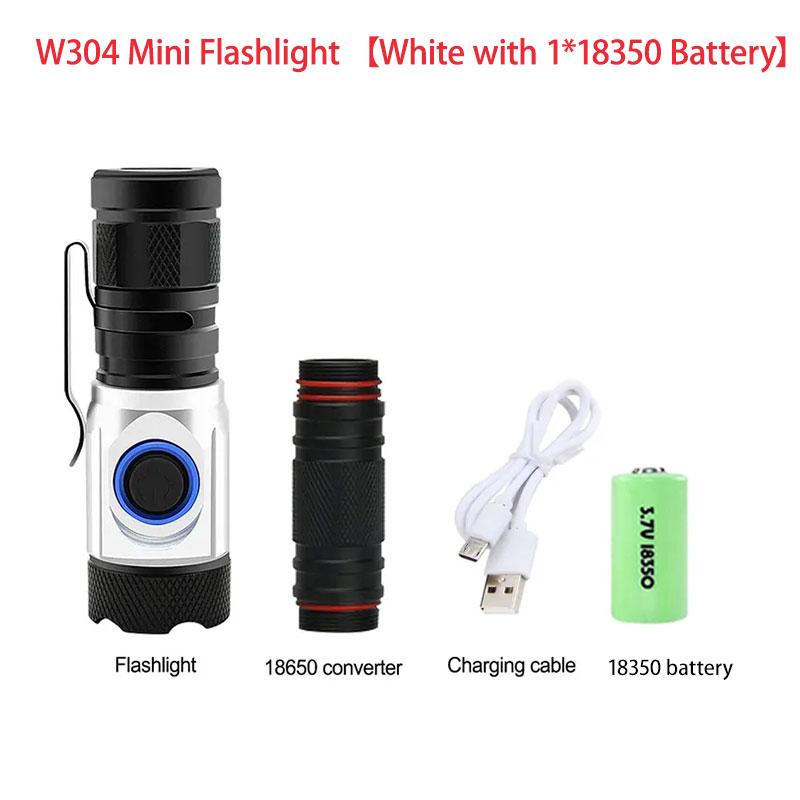 Powerful 4*XPG LED Mini Flashlight Rechargeable Camping Tactical Lamp Use 18650 OR 18350 Battery Waterproof Torch With Pen Clip