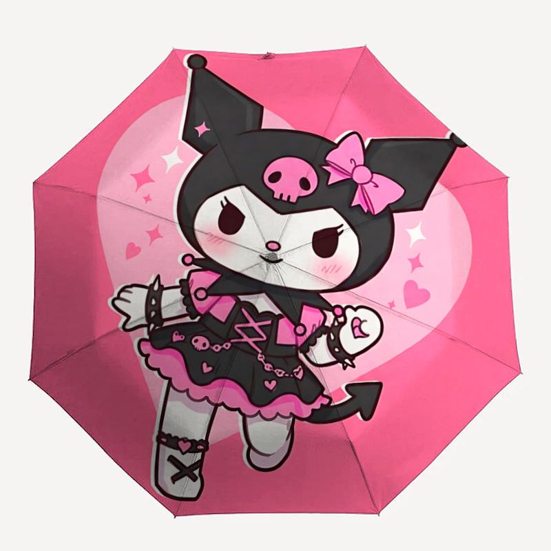 

1pc Gothic Kitty Automatic Personality Umbrella 8-Bone Design Compact Gear for Outdoor Travel, Perfect Helloween Chrismas Gift for Friends or Family y