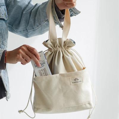 Isolierte Lunchtasche aus Segeltuch mit Kordelzug, verdickte Aluminiumfolie, thermische Bento-Box, Tragetasche, Kühler, Handtaschen, Picknick, Essen, Abendessen