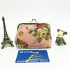 Rose Canvas Mini Change Bag, Women's Fabric Buckle Coin Bag, Children's Cute Small Wallet