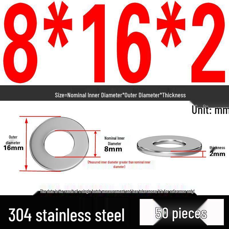Thickened 304 Stainless Steel Flat Washer Spacer (M2-M36)