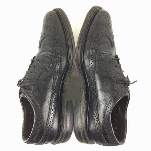 Vintage 80s Made in USA Coburne Square Long Wingtip Shoes Black Size 8D (25.5-26.0) Rare Item(USED)