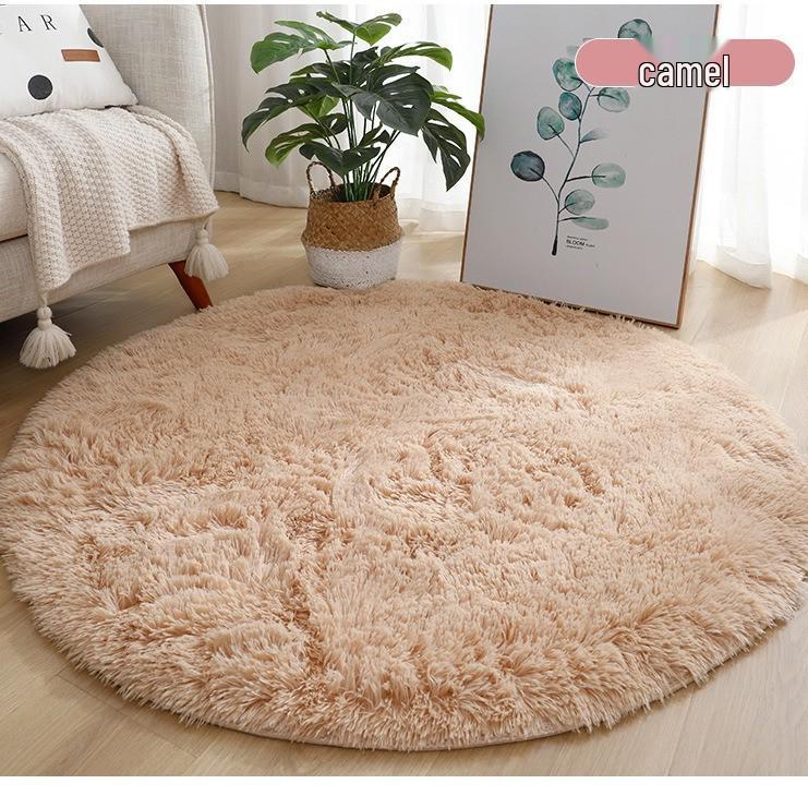 Silk Wool Plush Round Rug - Yoga Mat, Bedside Carpet, Hanging Chair Cushion, Cloakroom Foot Pad