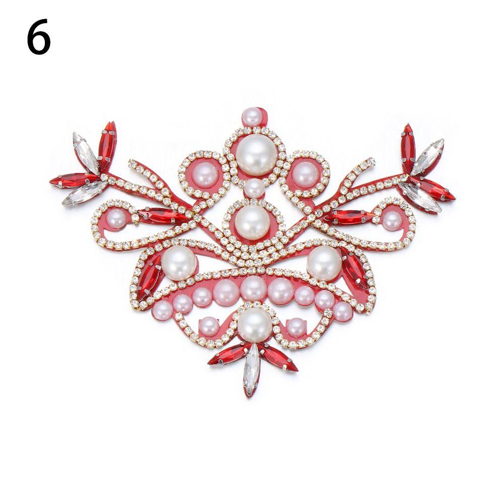 Bags Handmade Embroidery Apparel Sewing & Fabric Crystal Applique Sew on Patch Rhinestone Patches