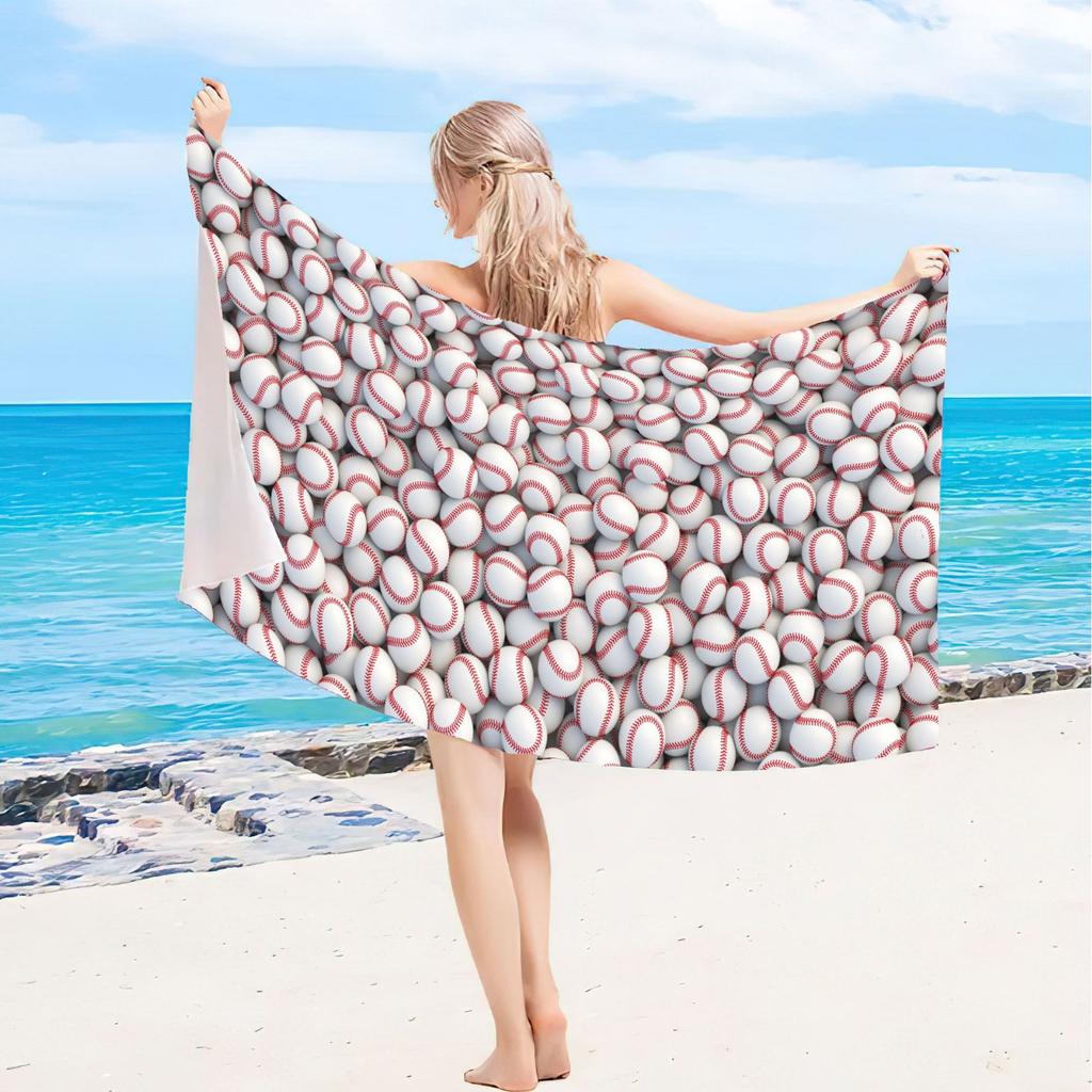 American Baseball Microfiber Beach Towel Quick Dry Water Absorbent Swimming Bath Towel for Adult Men Women Sports Outdoor Use