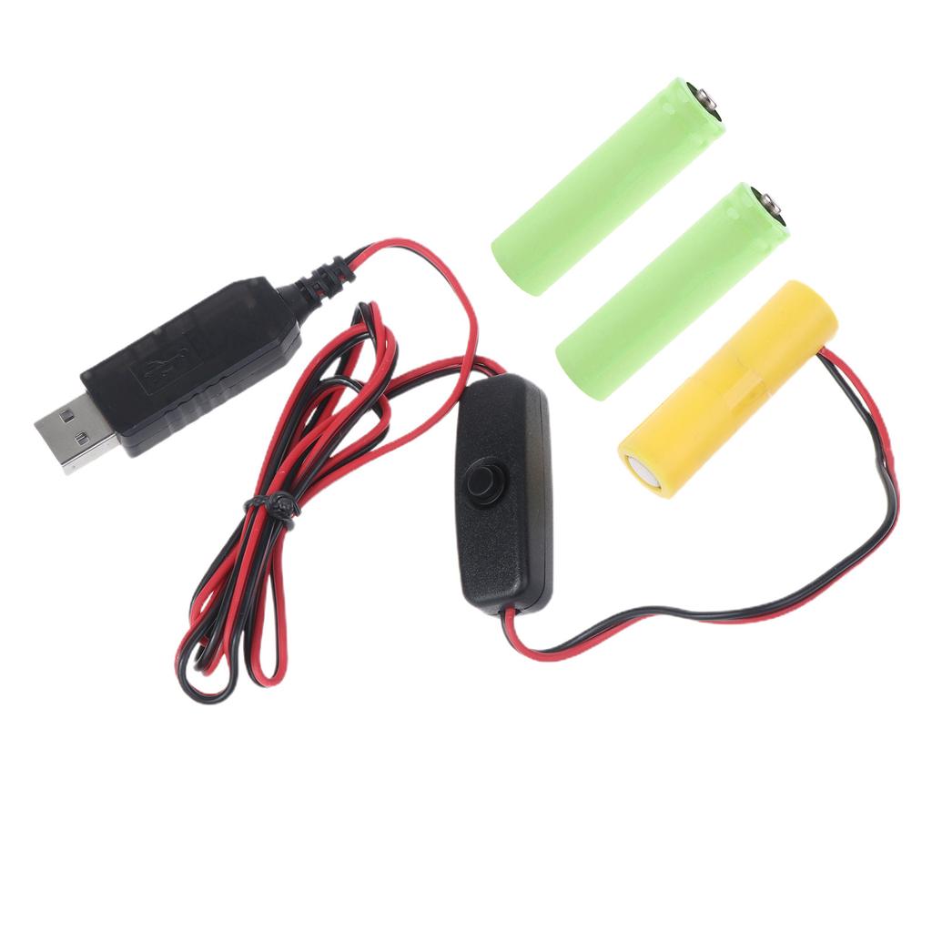 USB Power Converter False Battery Eliminators Cable Cord Replace 3x 1.5V AA LR6 Batteries for LED Light Electronic Toy