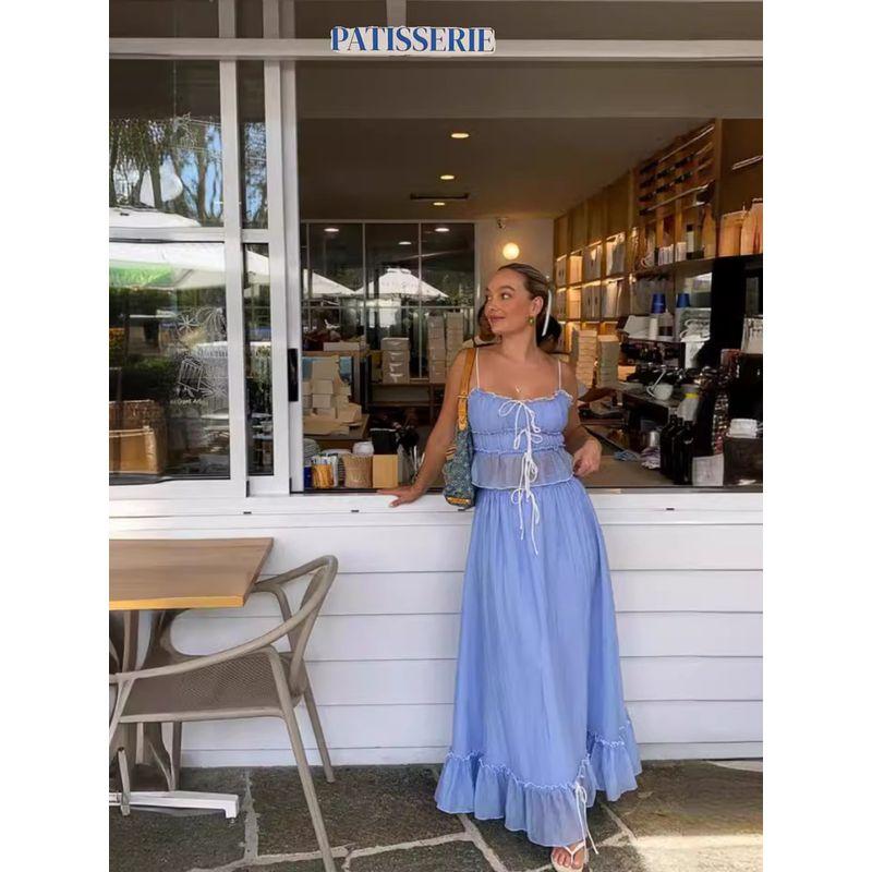 Sling Sweet Top Pleat Fairy Skirt sets Sweet Top Skirt Set