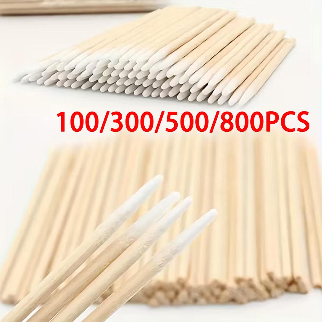 100/300/500/800 Stück Einweg-Wattestäbchen mit Spitze für Schönheits- und Friseursalons Multifunktionale Reinigungs-Wattestäbchen