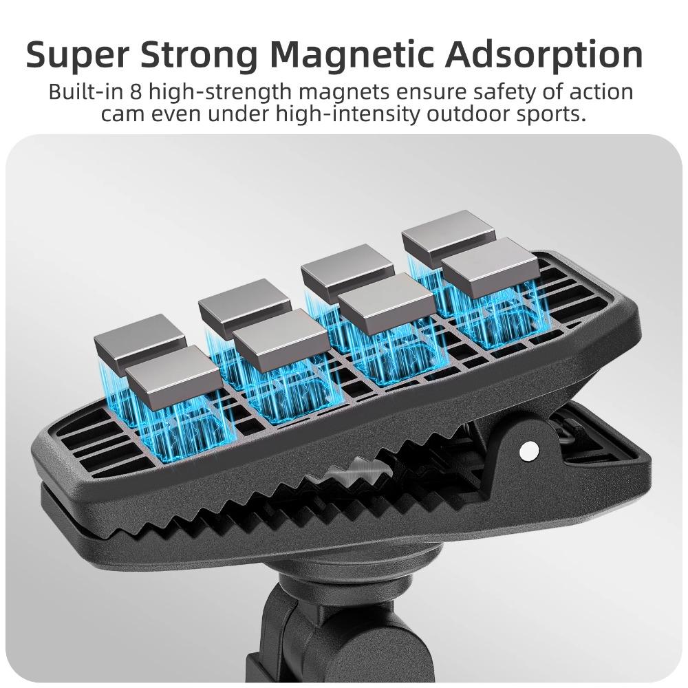 Magnetic Quick Release Backpack Alligator Clip Adjustable Angle Holder Mount for DJI Osmo Pocket 3 4 Portable Vlog Camera Shooting Accessory