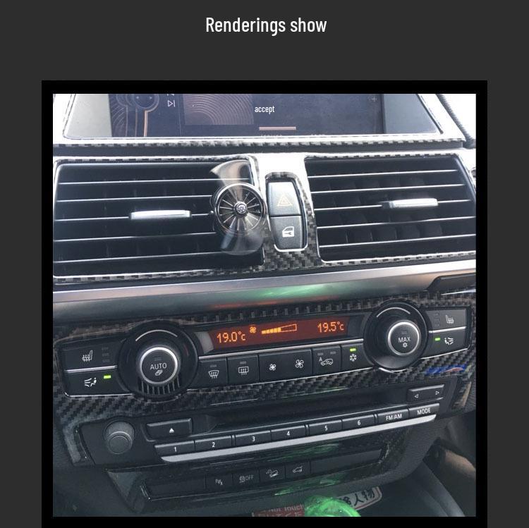 Compatible BMW X5/X6 E70/E71 Carbon Fiber Center Console Air Conditioning CD Panel Interior Modification Kit