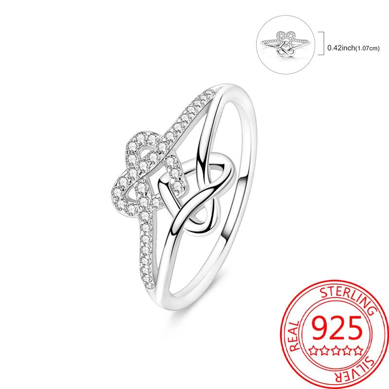 Authentic Copper Metal Metal Ring Romantic Love Special Mother's Day Series Zircon Heart Ring Elegant Exquisite Party High Quality Fine Jewelry