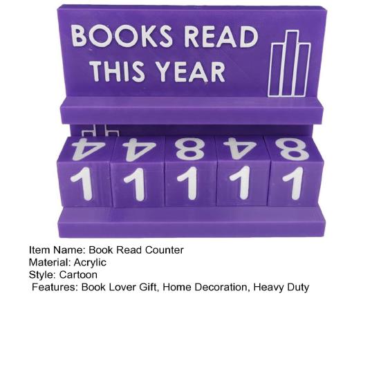 Book Read Counter Bookshelf Decoration Handmade Acrylic Book Read Counter This Year Tracker Reading Challenge Tracker Book Lovers Gift