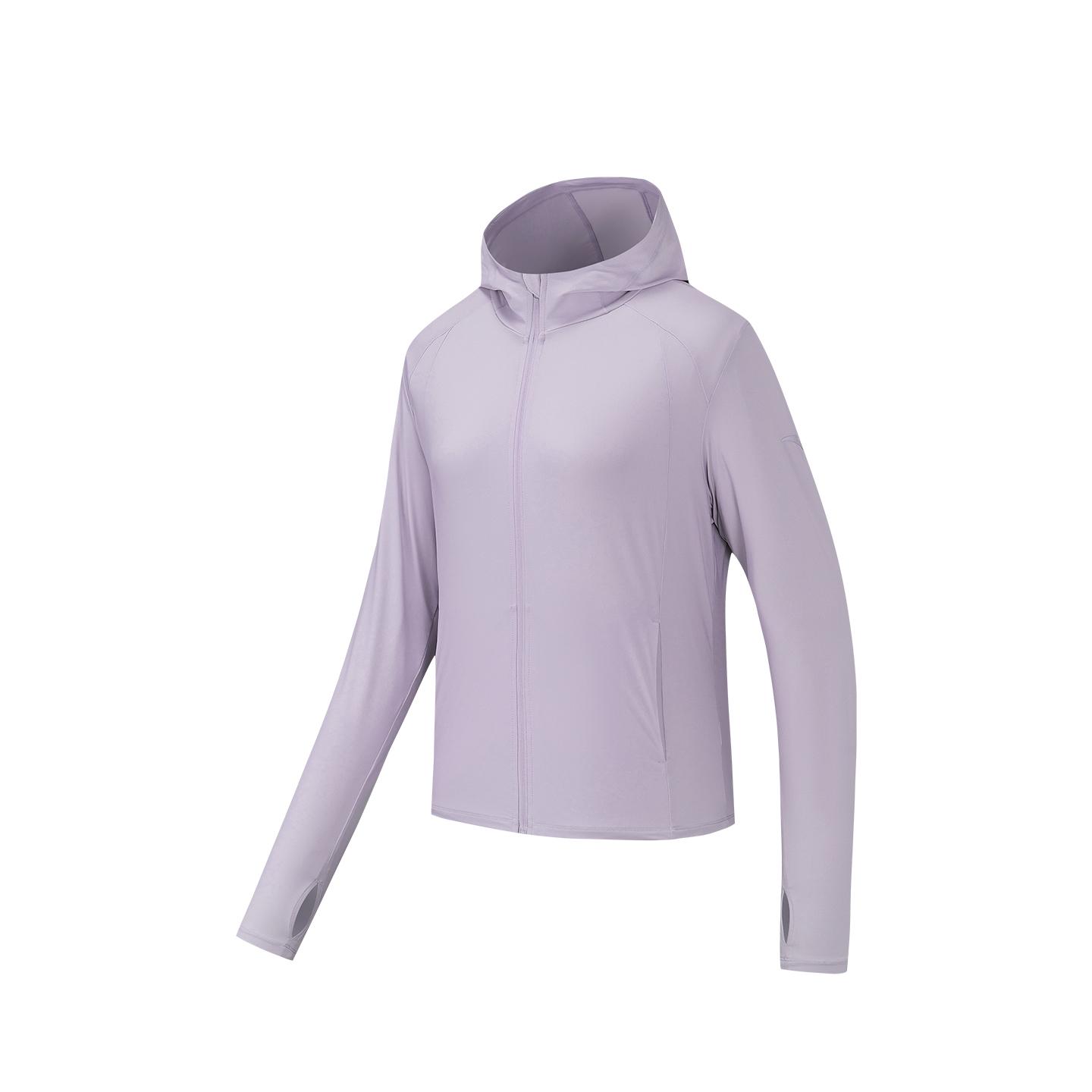 Anta Training Series Ice Skin Protection Knitted Sports Top Summer Sun Protection Women tops Light-Purple Gray 162627706-8 S