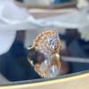 Honey Stew 2 Carat Oval Cut Moissanite Women's Ring in Silver and Gold with Diamond Accent - European American Style