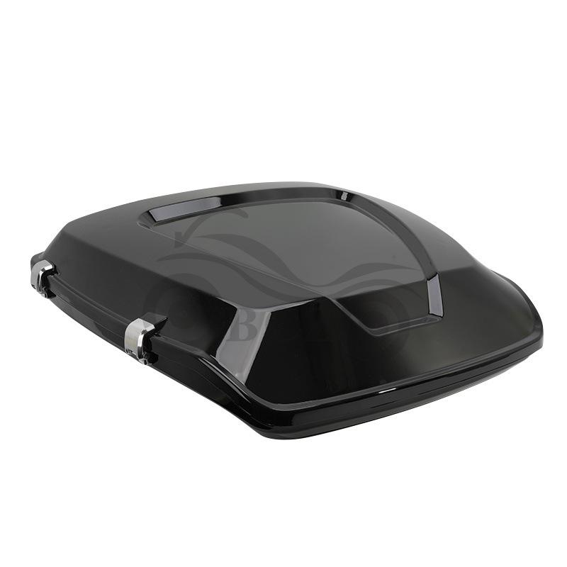 Juego Universal de Caja Trasera Negra con Almohadilla para Respaldo Trasero para Motos Harley, Crucero y Prince