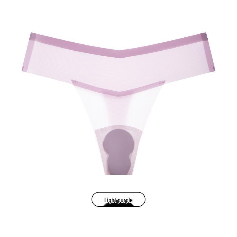 

Women s 7A Ice Silk Antibacterial Yoga Briefs - Ultra-thin, Traceless, Anti-embarrassment Design L (50-60 kg) світло-фіолетового кольору
