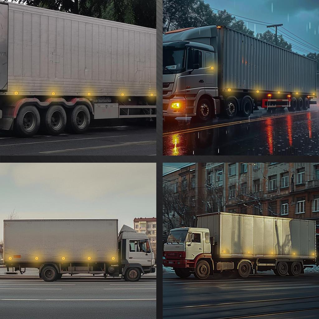 Side Marker LED 12V 24V Yellow Marker Lamp for Trailers and Trucks 10 LEDs Marker Width Light Roadside Light Side Light High Brightness Illumination