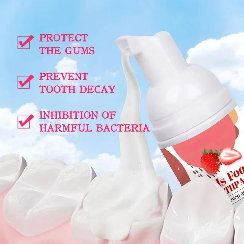 Kinder Schaum Zahnpasta Gelbe Zähne Fleckenentfernung Zahnfleischschutz Aufhellung Aufhellen Tiefenreinigung Zähne Mousse für Kinder