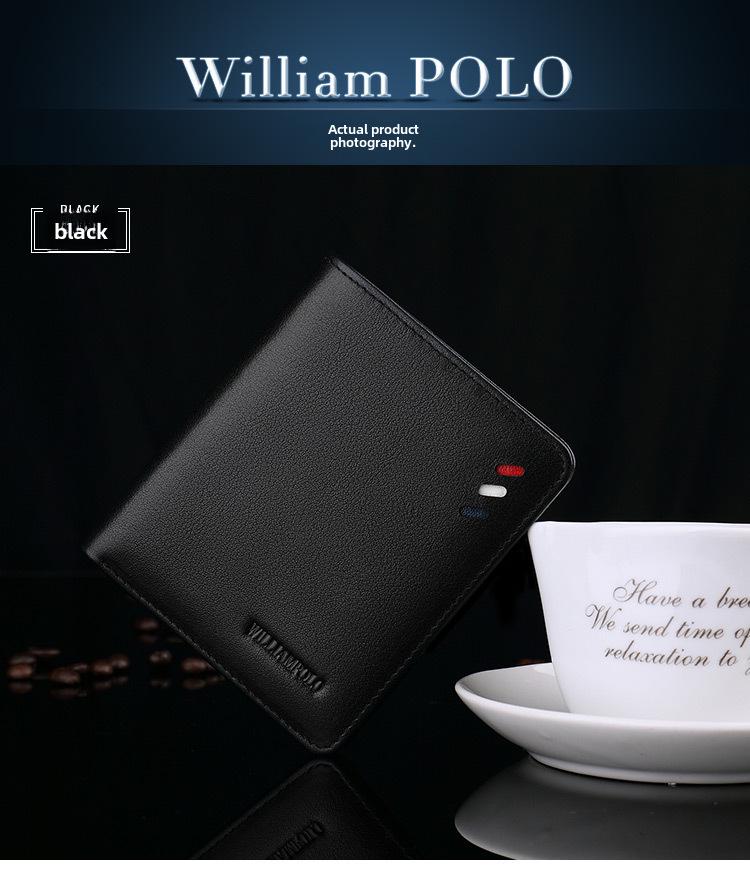 King Paul Men's Ultra-Thin Cowhide Wallet with Coin Purse and Gift Box