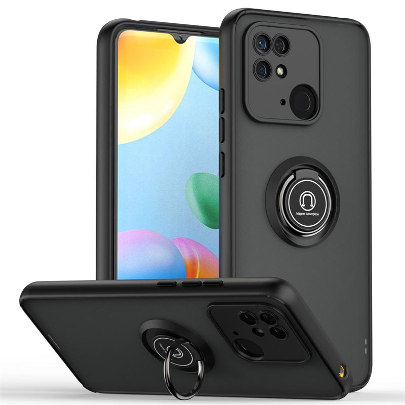 Hülle Für Xiaomi Redmi 10C 10 10A Hülle Stoßfest Matte PC Armor Handyhülle Für Redmi 9C 9 9A Magnetischer Ring Ständer Halter Abdeckung