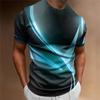 Men's T Shirt Curved Radiance Graphic 3D Printed T-shirts Casual Loose Short Sleeve Tees Oversized Men Clothing Tops Outdoor New