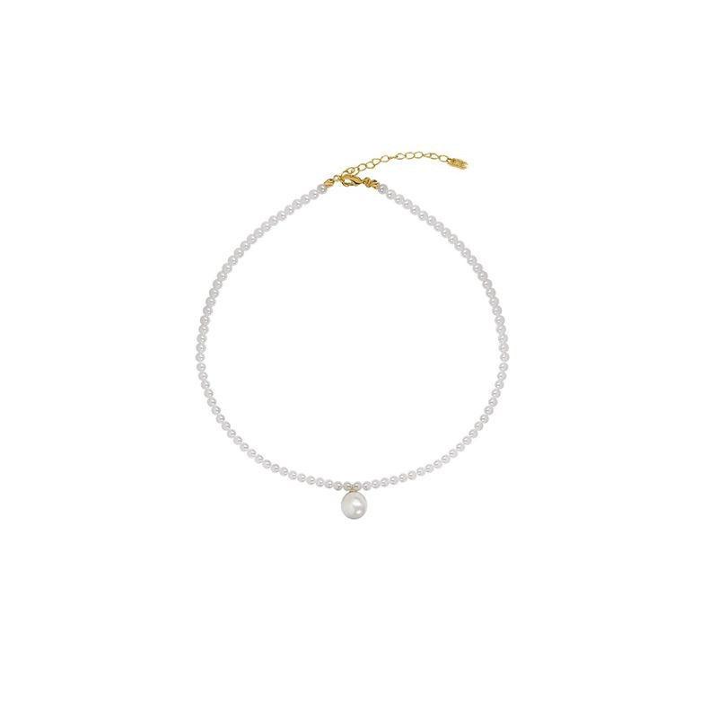 NK-237 Pearl Pendant Round Pearl Necklace, Internet Celebrity Style, High-End Light Luxury, Women's Fashion.