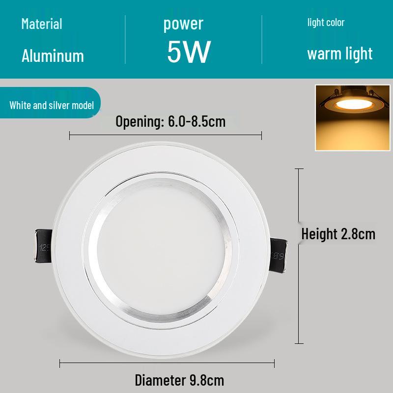 5W Dimmable Ceiling Downlight with 3-Color Settings