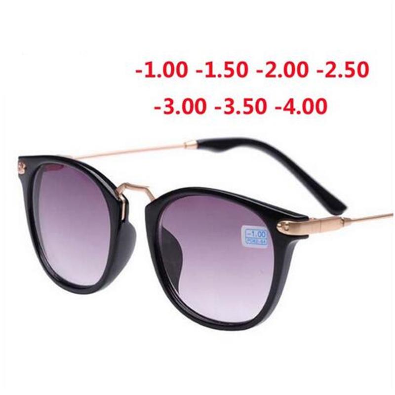 Quadratische Sonnenbrillenlinse, fertige Myopiebrille, modische Minusgrad-Kurzsichtigkeitssonnenbrille -1 -1,5 -2 -2,5 -3 -3,5 -4,0