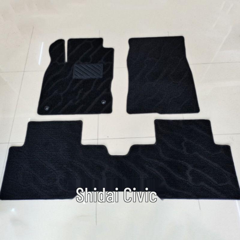 Car Floor Mats for Honda Civic (8th-11th Gen) - Carpet Style Black (Rubber Base) - 11th Gen (Driver Only)