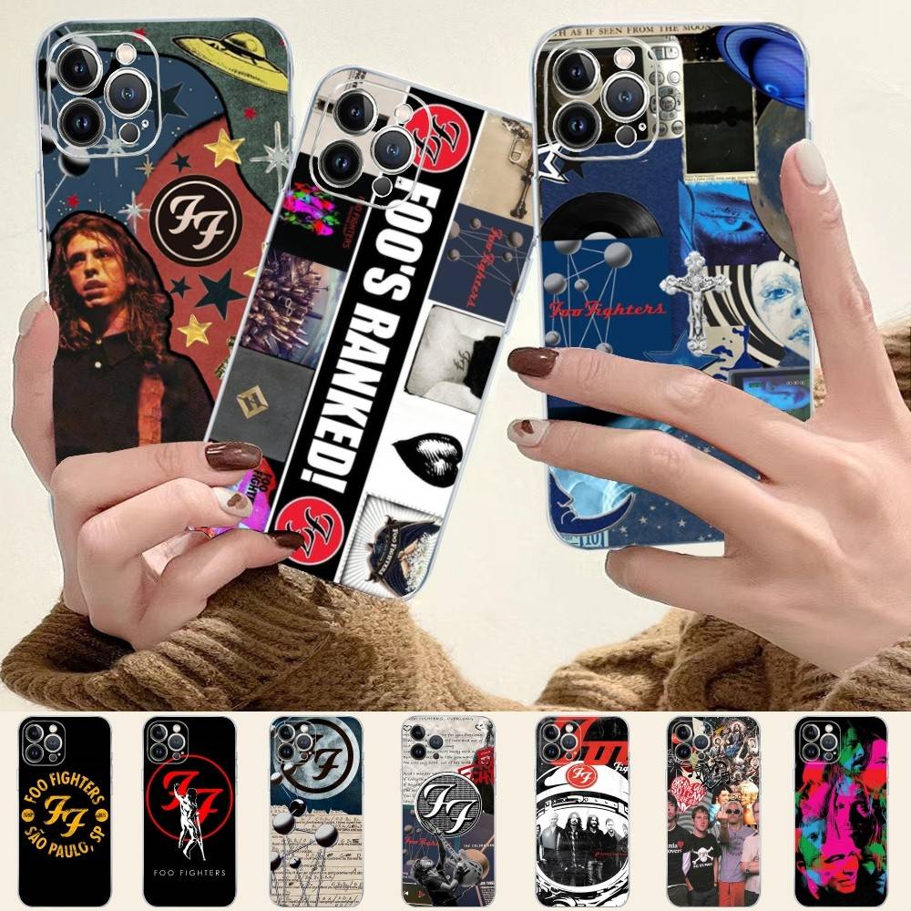 Band F-Foo F-Fighters Classic Rock Transparent Phone Case For IPhone 16 15 14 13 12 11 Pro Max Plus Soft Cover