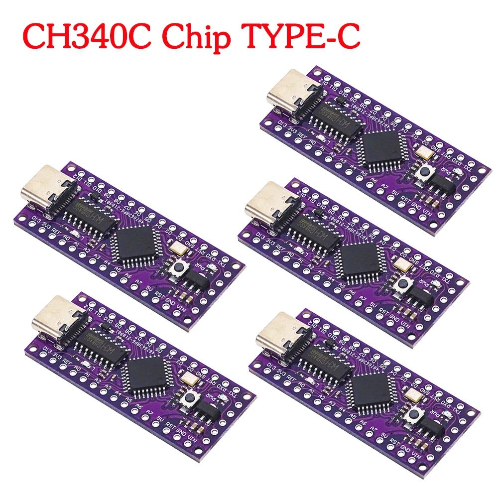 1-5PCS LGT8F328P LQFP32 MiniEVB TYPE-C MICRO USB Compatible HT42B534-1/CH340C Replace NANO V3.0 Controller Board For Arduino