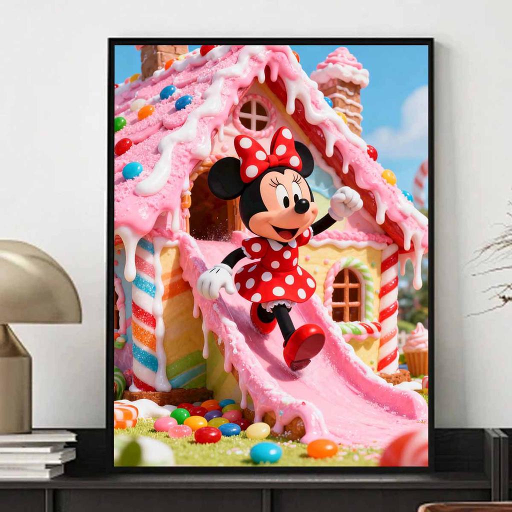 Disney Diamond Painting Kit DIY Round Home Wall Decor Adult Handmade Gift Mickey Candy House