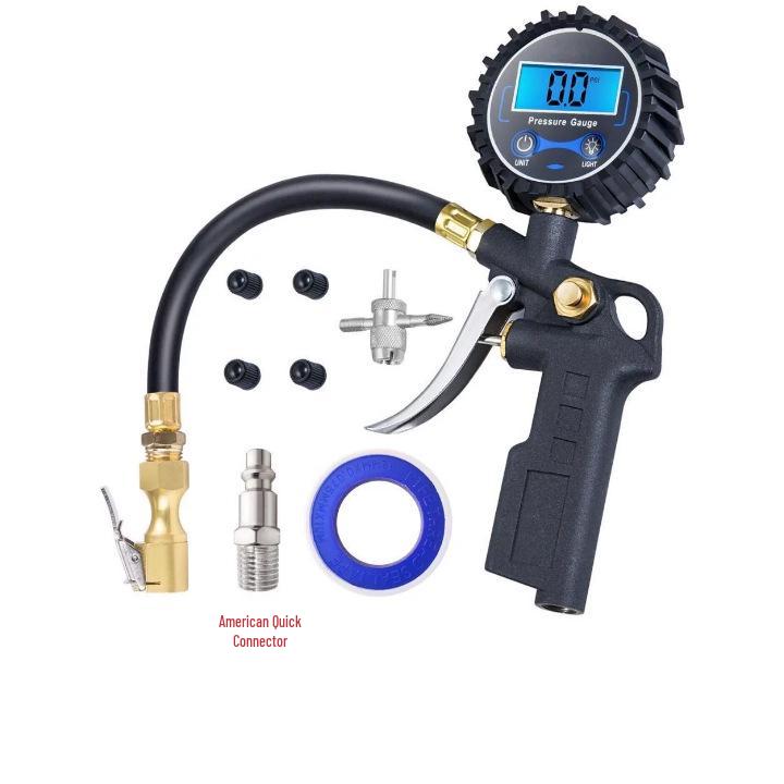 LED LCD Digital Tire Pressure Gauge and Inflator with Night Light