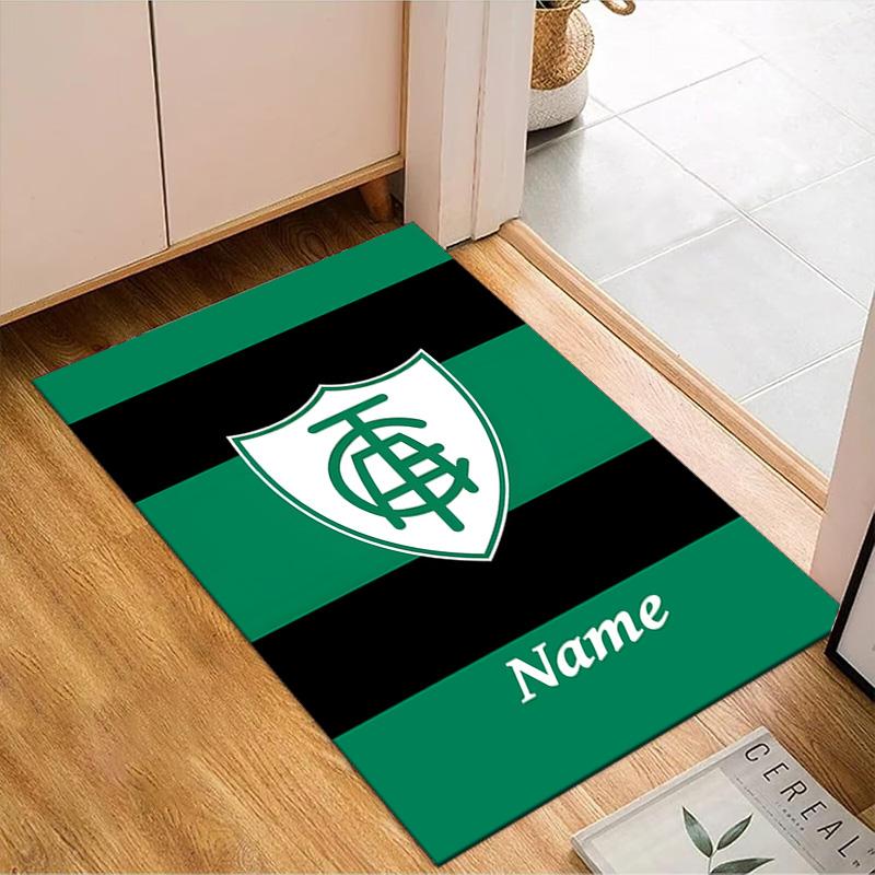 Custom Name Green Shield America Design Rug Game Carpet, Floor Mat for Bedroom Living Room Entryway Rug, Home Decor Idea Gift for Christmas birthday