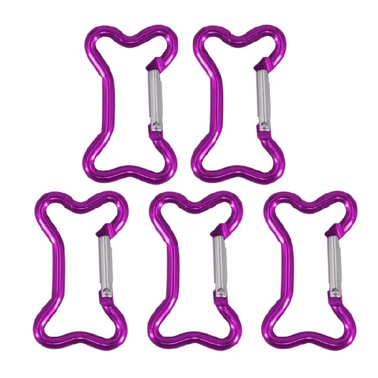 5Pcs Bone Shape Carabiner Clip Aluminum Alloy Hanging Carabiner Hook Spring Snap Hook Clip Outdoor Hiking Accessories