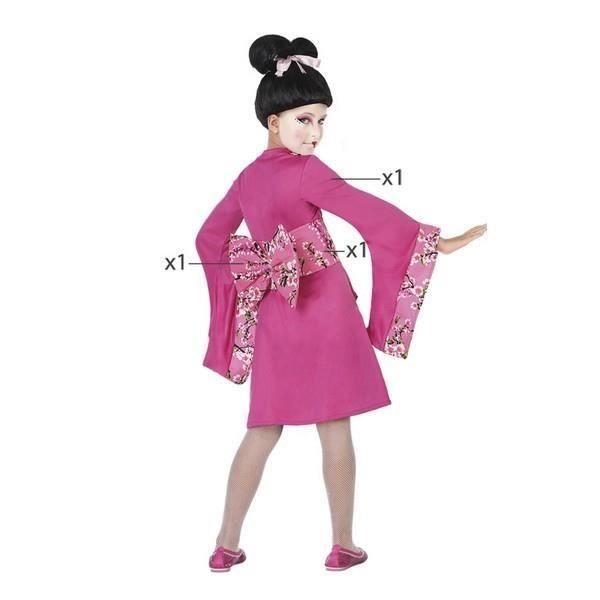 Déguisement Pour Enfants Geisha Rose Fuchsia (3 Pcs) - Taille :3-4 Ans