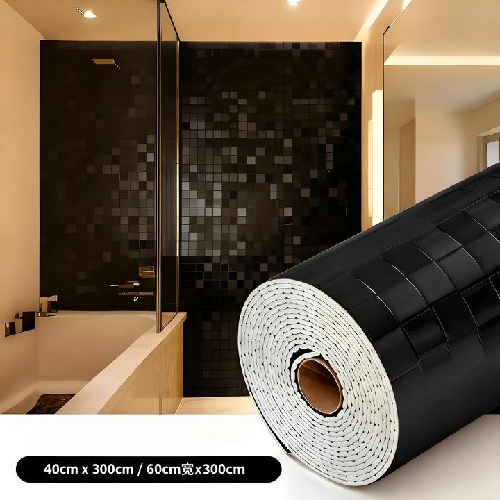 3D Mosaic Self-adhesive Wallpaper, Mirror Reflective Texture. Suitable for Bathroom Walls, Bathroom Waterproof Splashbacks