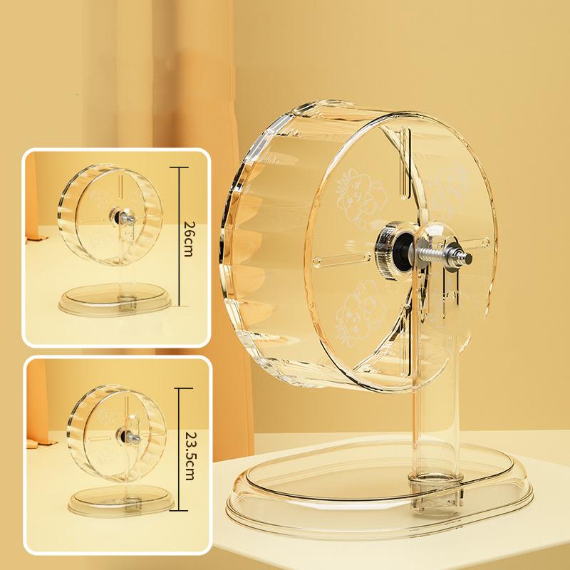 Kołowrotek dla chomika Kołowrotek do ćwiczeń dla chomika Akrylowy Przezroczysty Zapobiegający poślizgowi Wszechstronny Łatwy do czyszczenia Ze stojakiem do klatki chomika