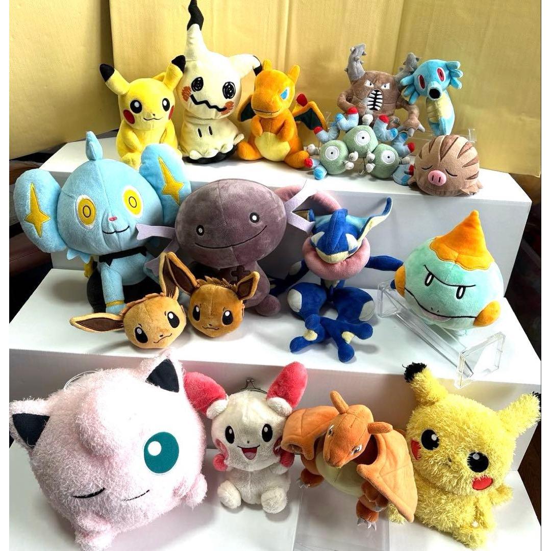 Pokemon stuffed toys sold in bulk of 17 including 6 limited to Pokemon Center