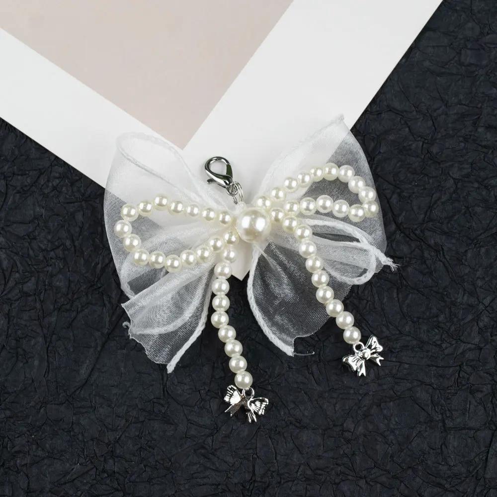 NEW Pearl Bow Shoe Charm Accessories Shoe Laces Charms for Sneakers Decorative Silk Ribbon Metal Pendant Shoe Decorations 1Pcs