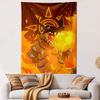 Digimon Greymon Breathing Fire Orange Flames Courage Crest Wall Tapestry Anime Monster Decor for Bedroom Game Room Gift