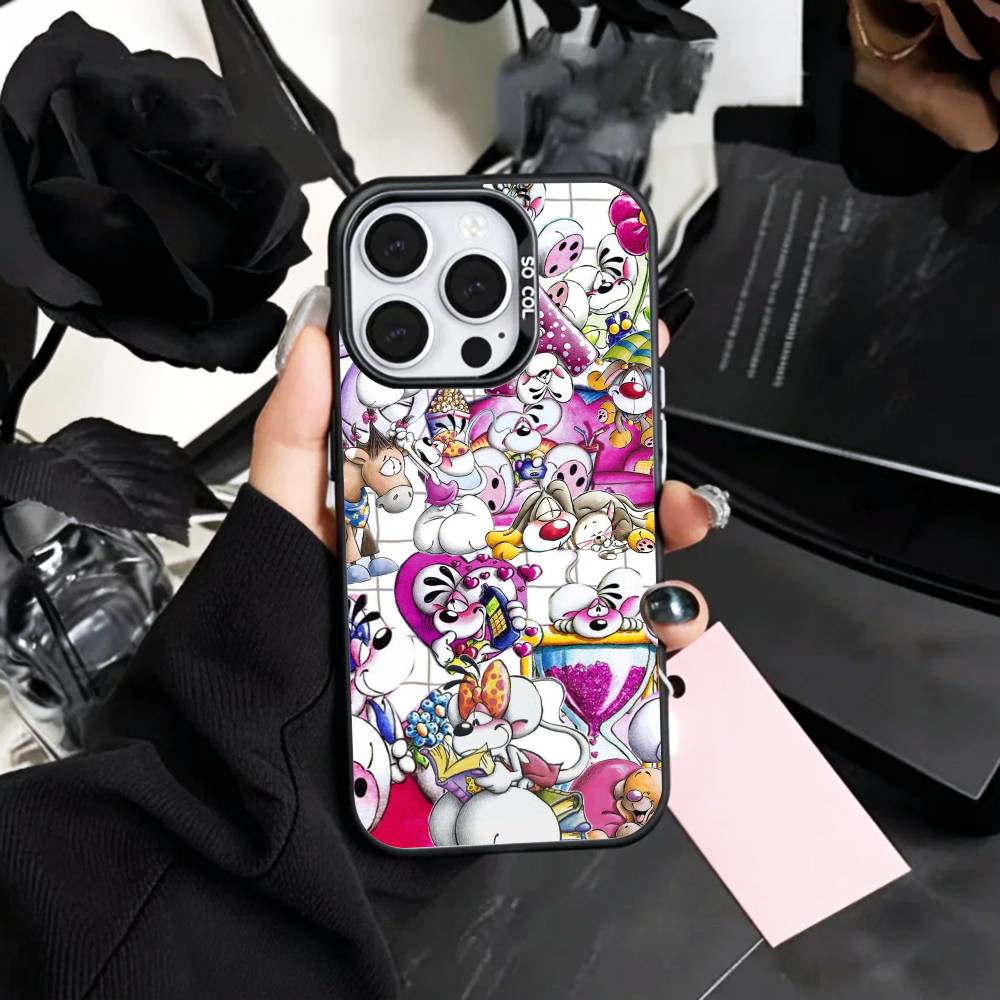 BELLISSIMA Custodia per Telefono D-Diddl Per iPhone17,16,15,14,13,12,11 Plus,Pro Max Colorata Argentata Interno