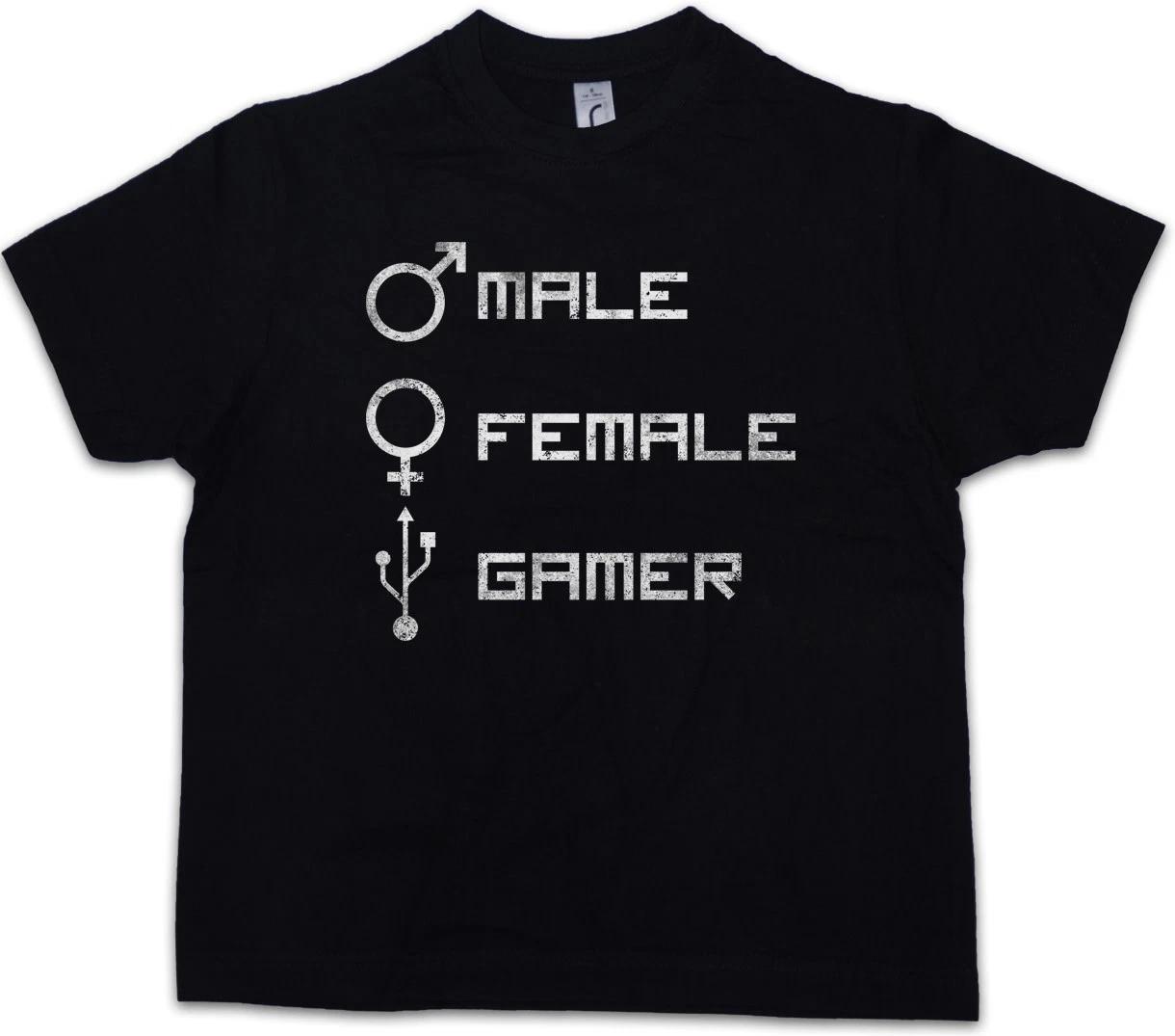 MALE FEMALE GAMER Kids Boys T-Shirt Fun Gamer Gaming Admin Symbol scientist 100
