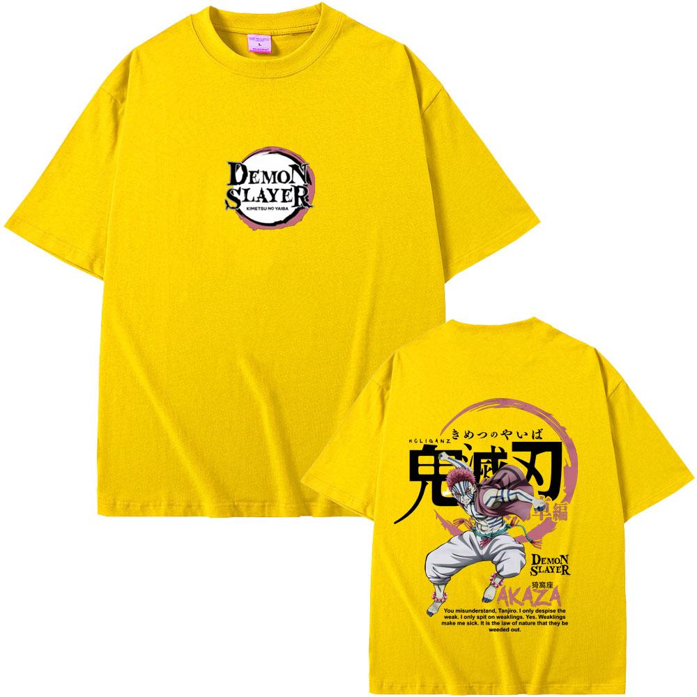 Anime Demon Slayer Akaza T Shirts Summer Unisex Unisex Casual Oversized Short Sleeve Unisex's Fashion Hip Hop T-shirt Male Vintage Tees