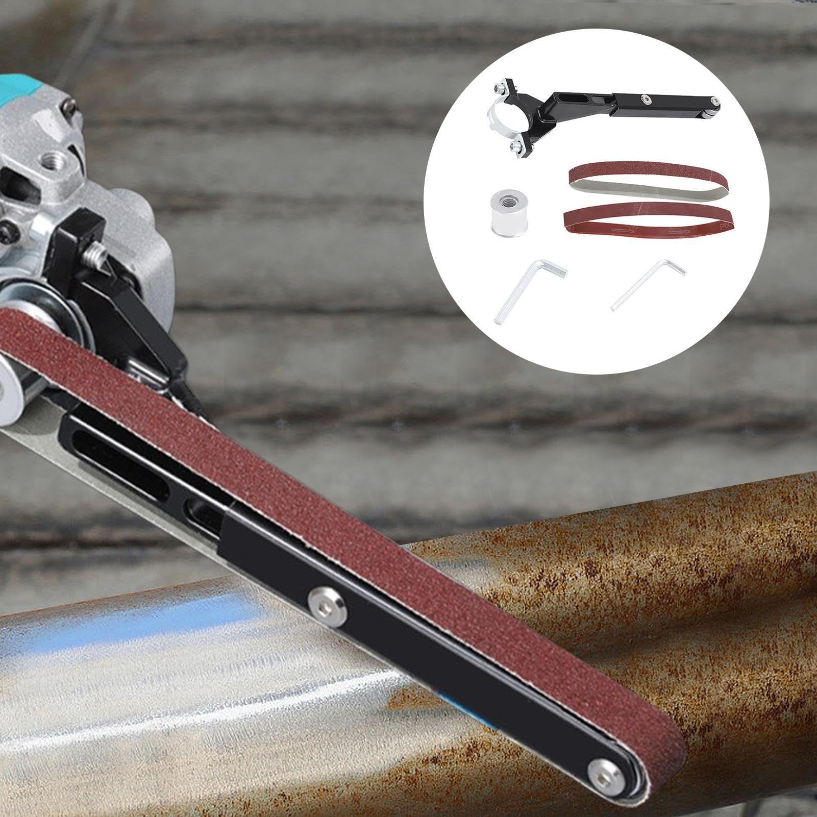 

Angle Grinder Belt Sander Conversion Kit For Woodworking Polishing Rust Removal Tool Attachment Type A